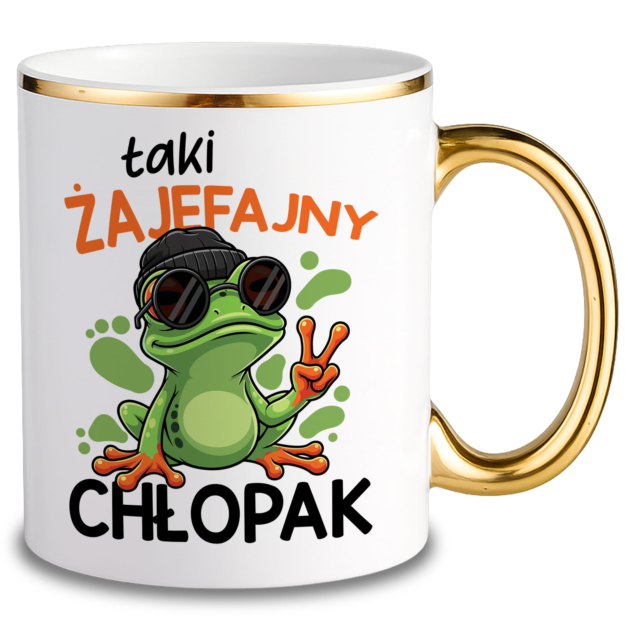 Taki żajefajny Chłopak kubek xxl złoty rant i ucho kolor złoty