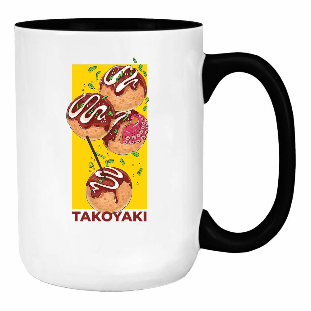 Takoyaki duży kubek ucho kolor kolor czarnyy