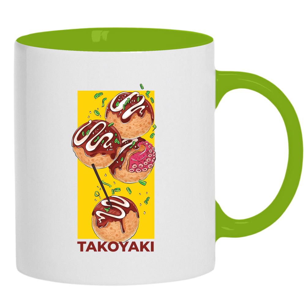 Takoyaki kubek ucho kolor kolor zielony