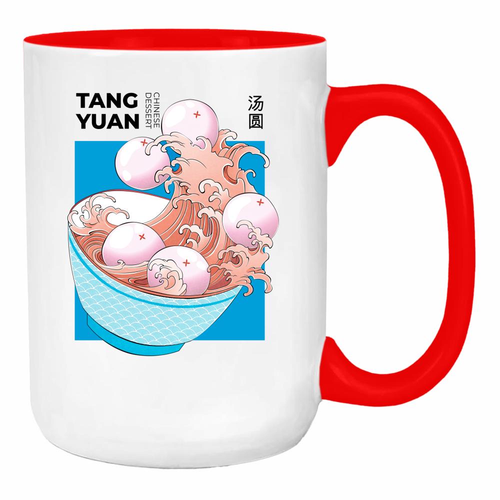 Tang Yuan 2 duży kubek ucho kolor kolor red