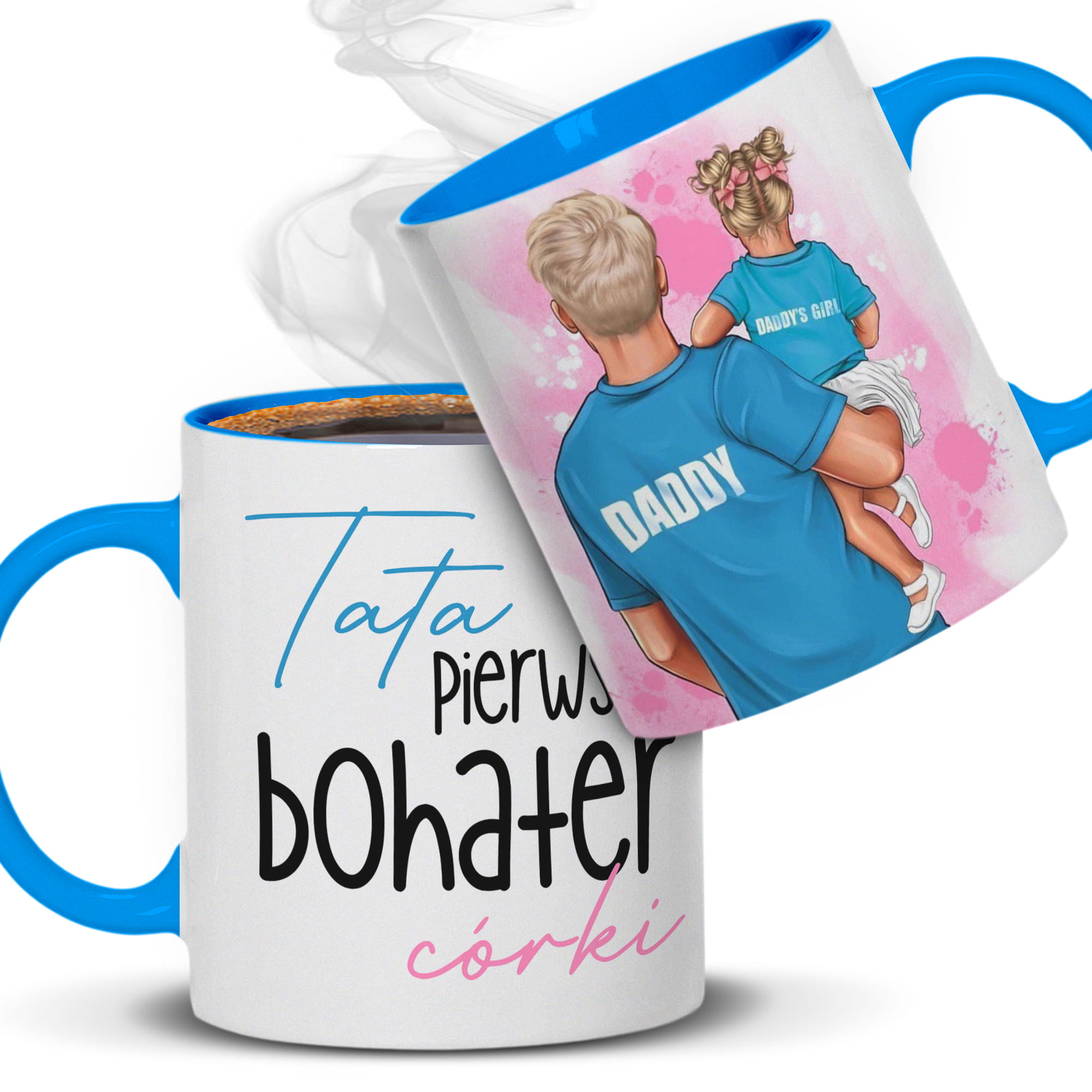 Tata – pierwszy bohater córki kubek ucho kolor kolor jasnoniebieski