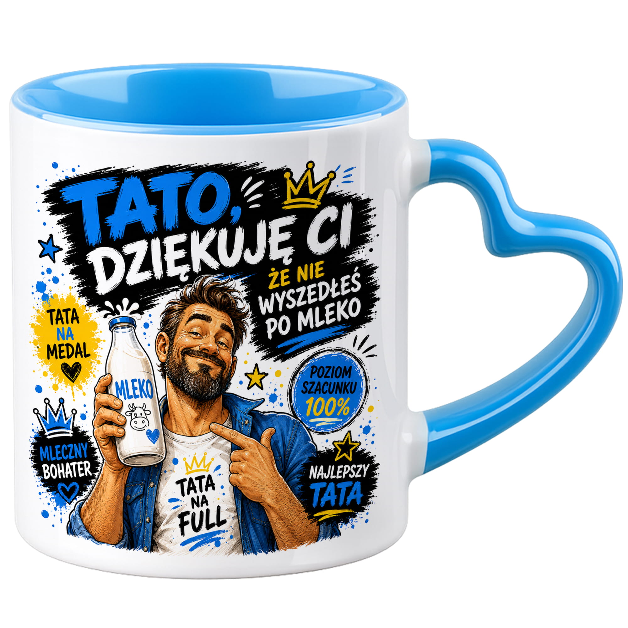 Tato, dziękuję Ci, że nie wyszedłeś po mleko kubek uchwyt serce