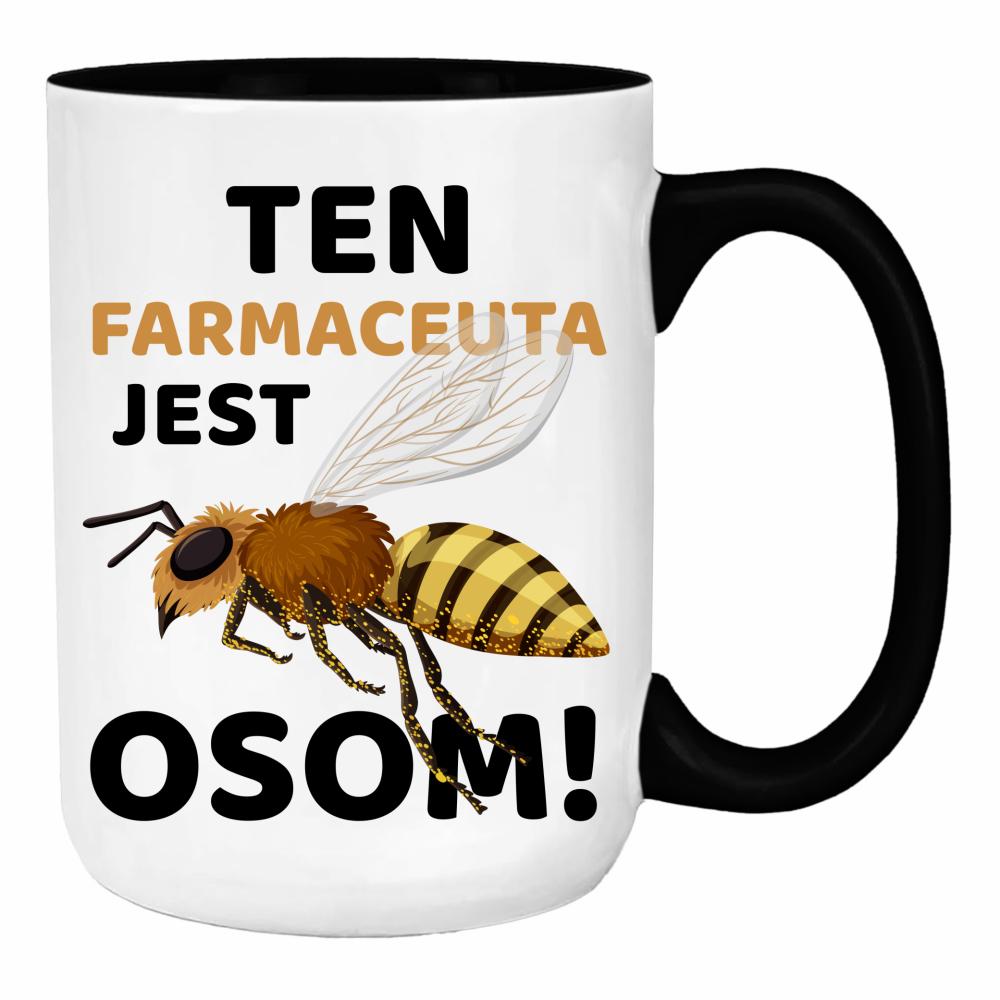 Ten farmaceuta jest osom duży kubek ucho kolor kolor biały