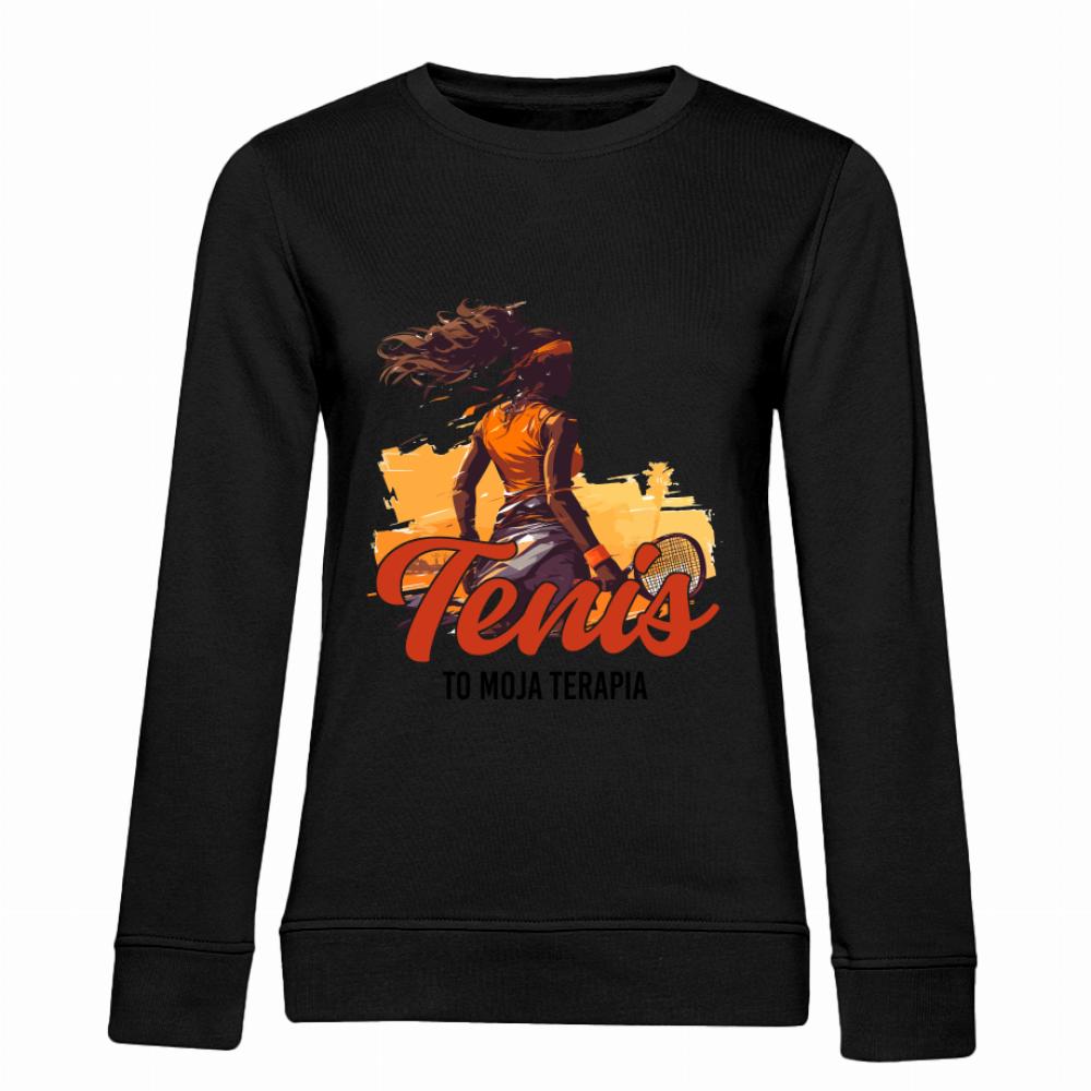 Tenis to moja terapia bluza damska bez kaptura kolor czarny