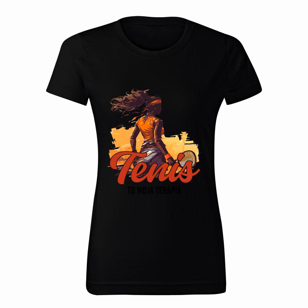 Tenis to moja terapia koszulka damska kolor czarny