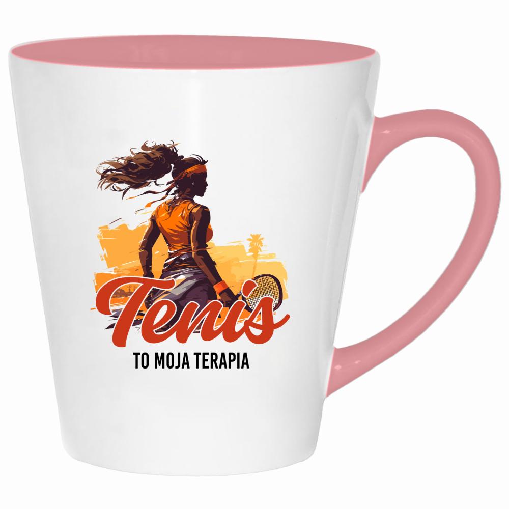 Tenis to moja terapia kubek latte kolor pink
