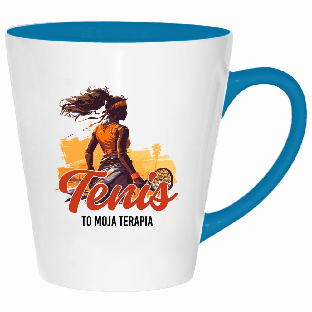 Tenis to moja terapia kubek latte kolor turkus