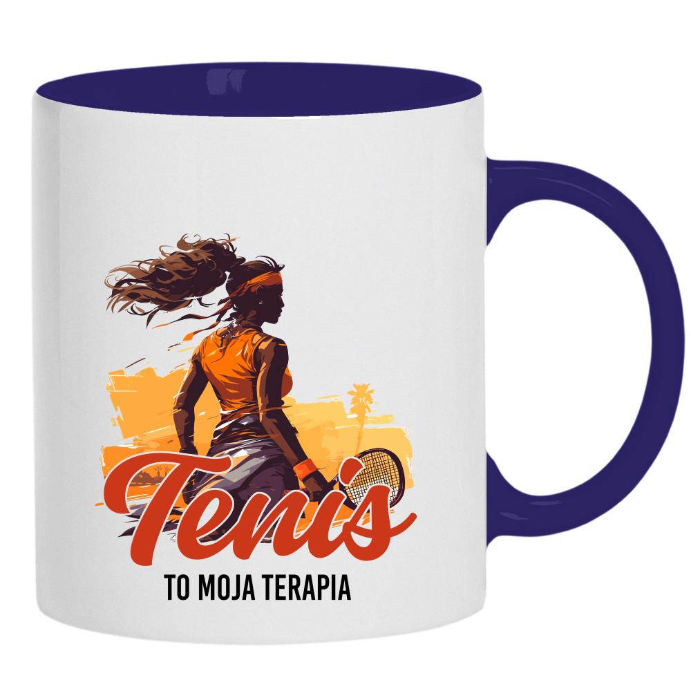 Tenis to moja terapia kubek ucho kolor kolor navy