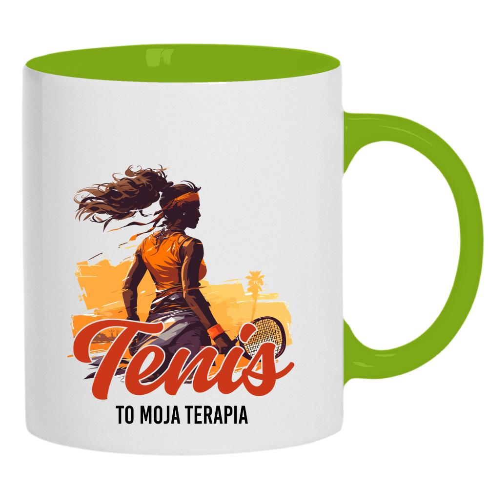 Tenis to moja terapia kubek ucho kolor kolor zielony