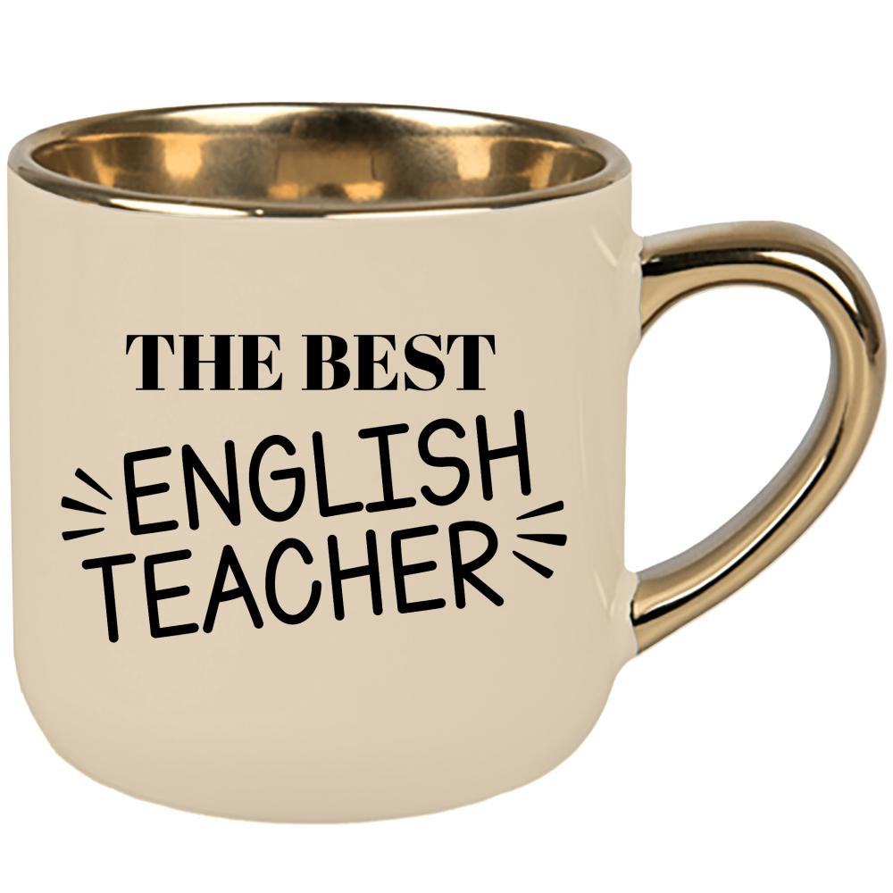 The Best English Teacher kubek elegant duży kolor kremowy