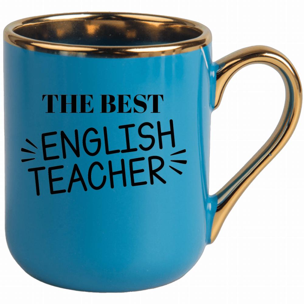 The Best English Teacher kubek elegant niebieski kolor niebieski 2