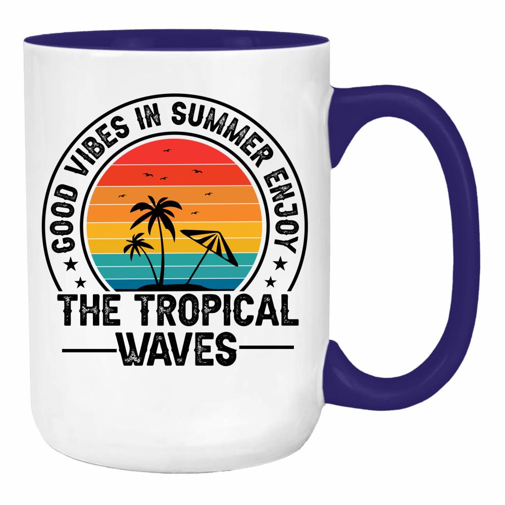 The Tropical Waves duży kubek ucho kolor kolor navy