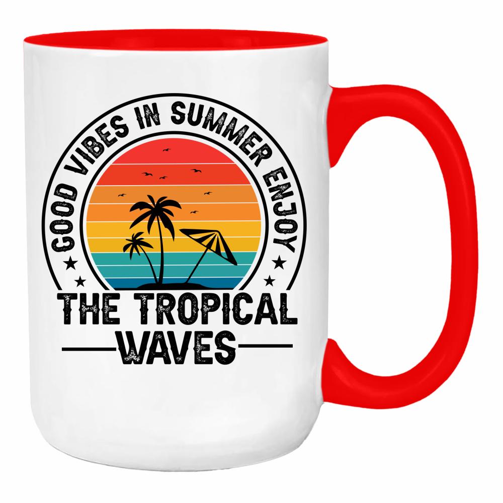 The Tropical Waves duży kubek ucho kolor kolor red