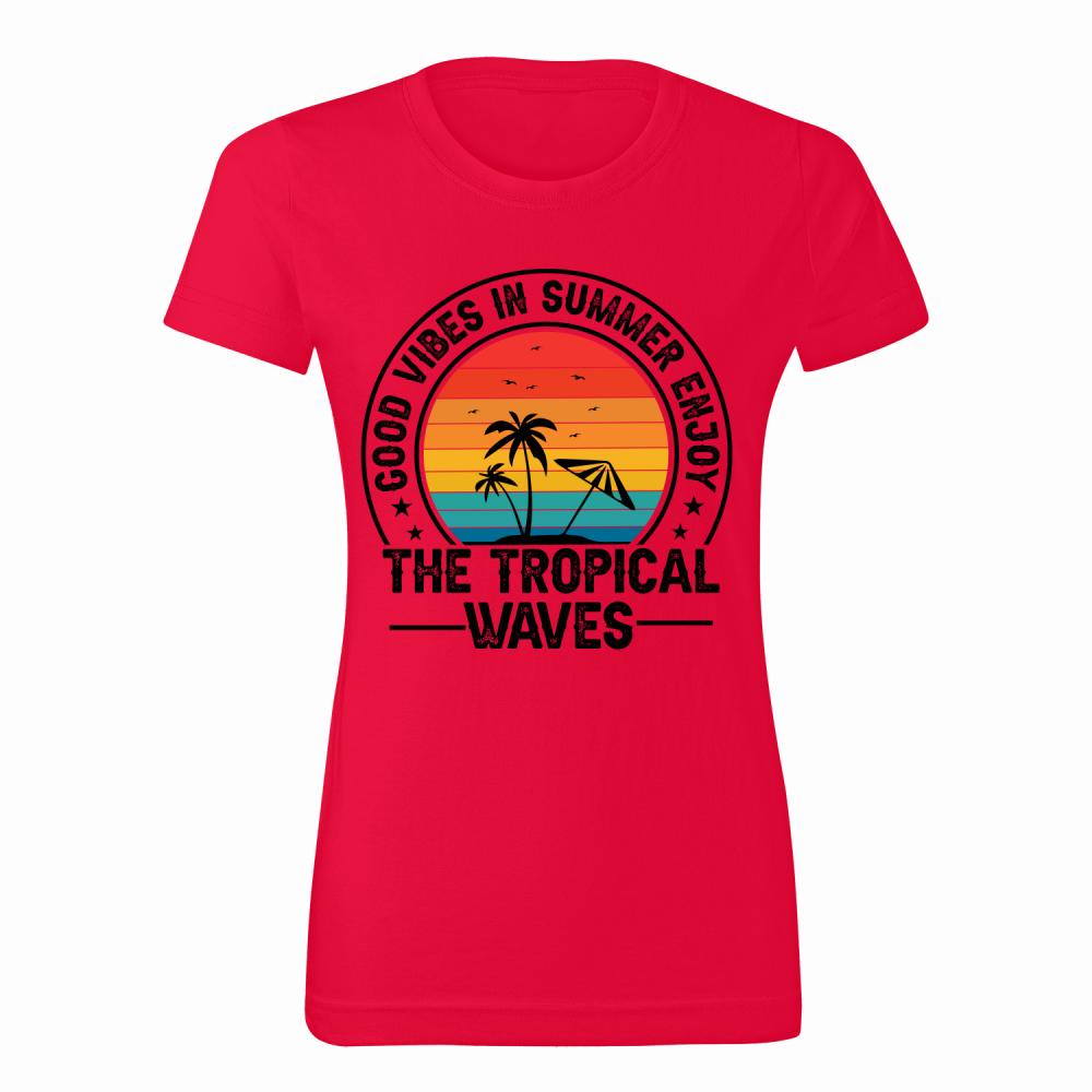 The Tropical Waves koszulka damska kolor czerwony