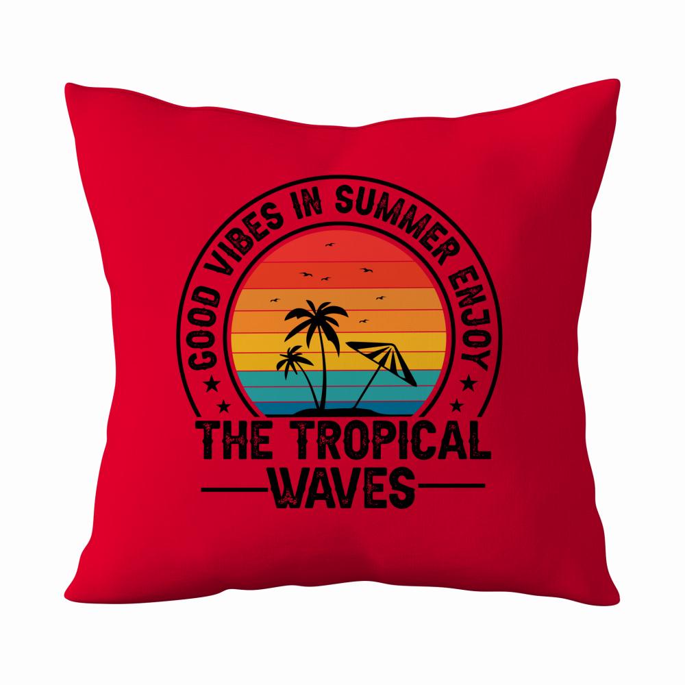 The Tropical Waves poduszka kolor czerwony