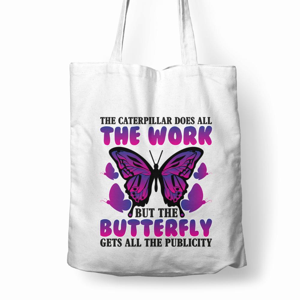 The Work Butterfly torba bawełniana kolor biały