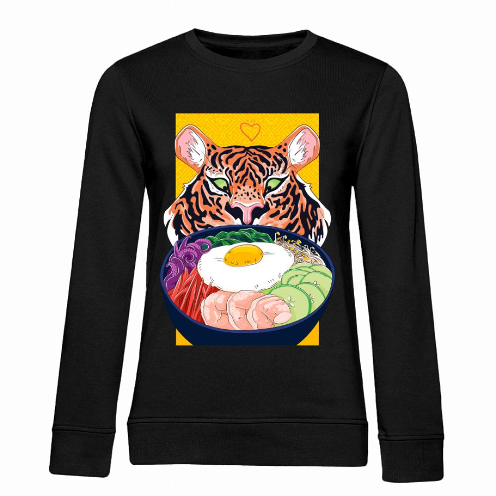Tiger Ramen bluza damska bez kaptura kolor pink