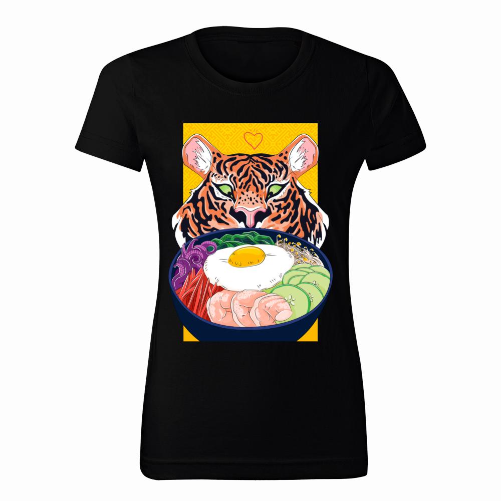 Tiger Ramen koszulka damska kolor miętowo zielony