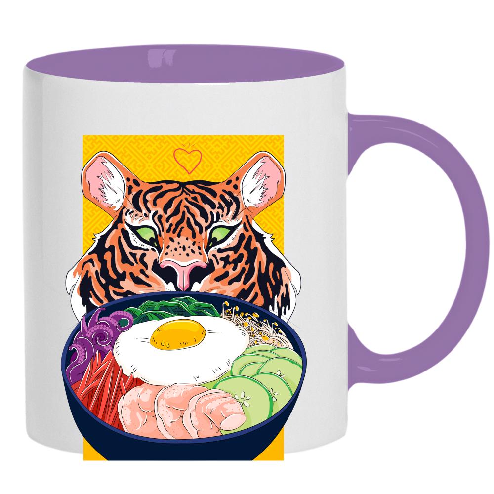 Tiger Ramen kubek ucho kolor kolor jasnofioletowy