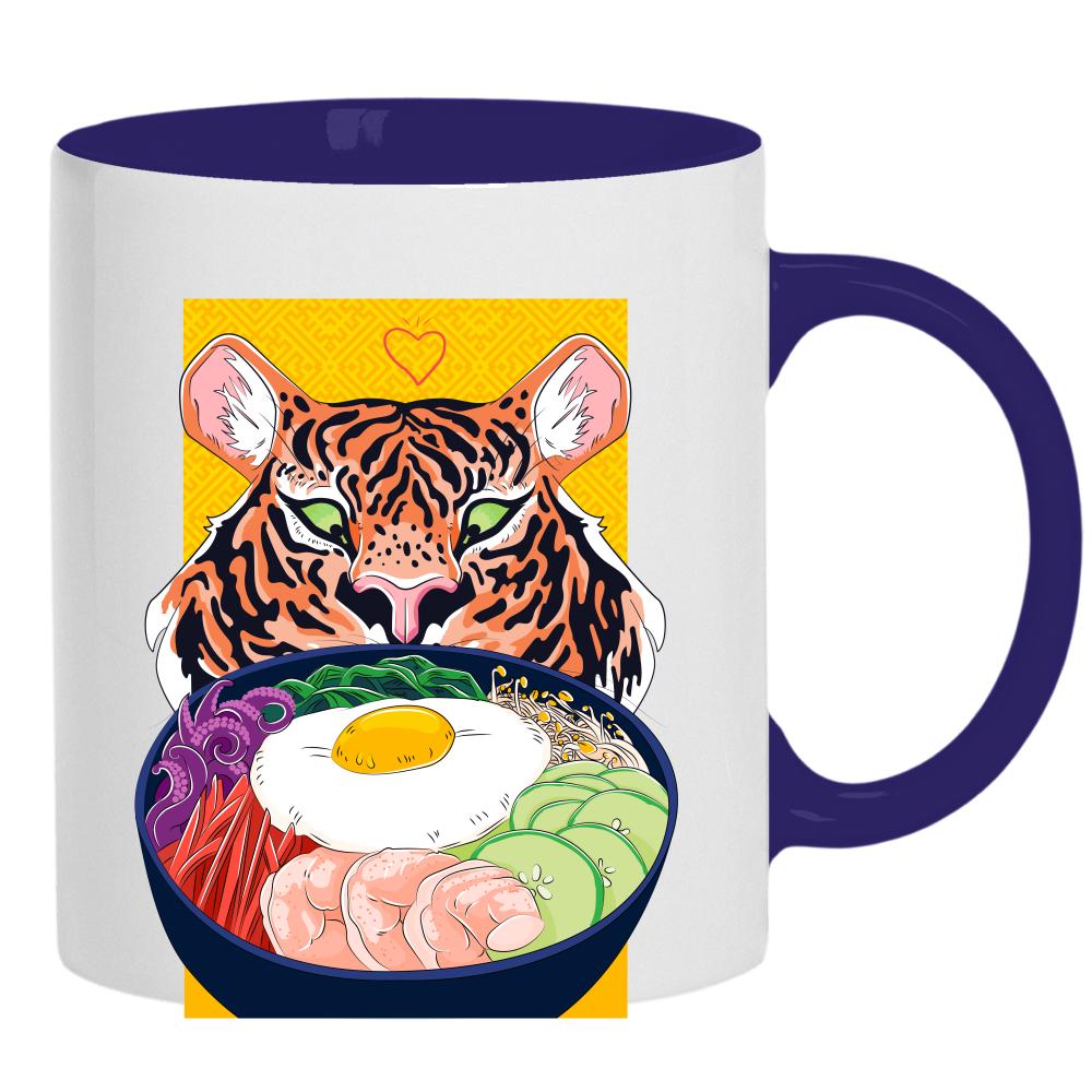 Tiger Ramen kubek ucho kolor kolor navy