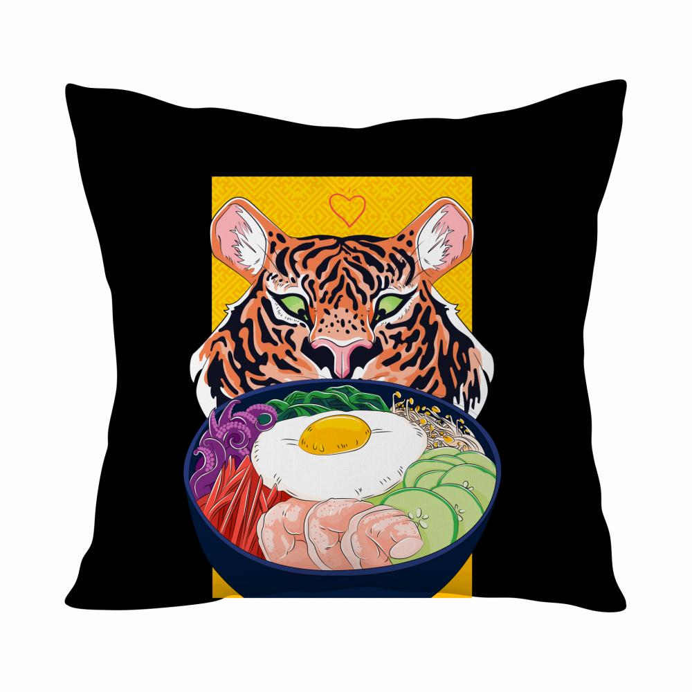 Tiger Ramen poduszka kolor zielony