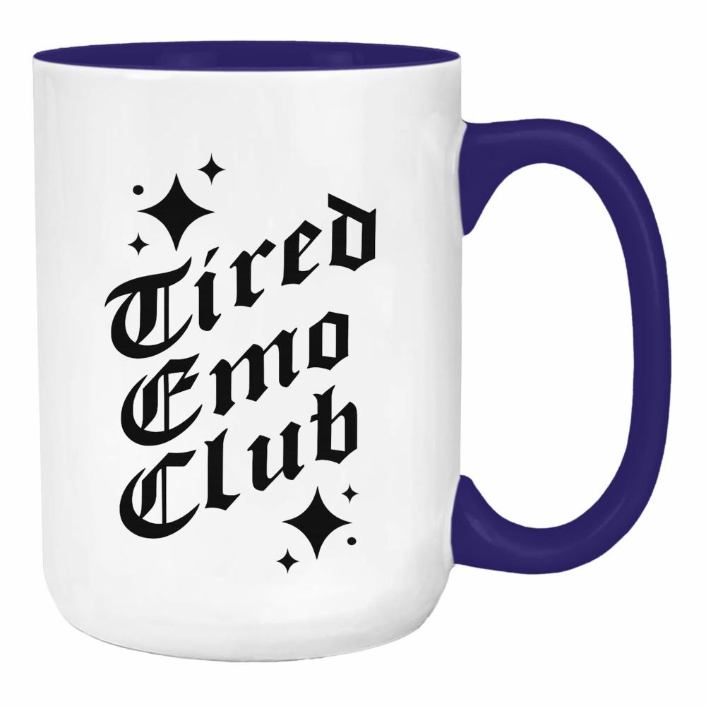 Tired Emo Club duży kubek ucho kolor kolor navy