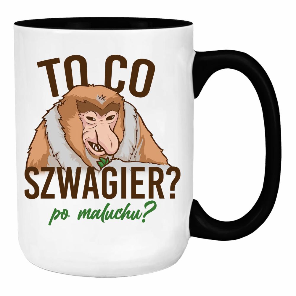 To co, szwagier? Po maluchu? duży kubek ucho kolor kolor czerwony