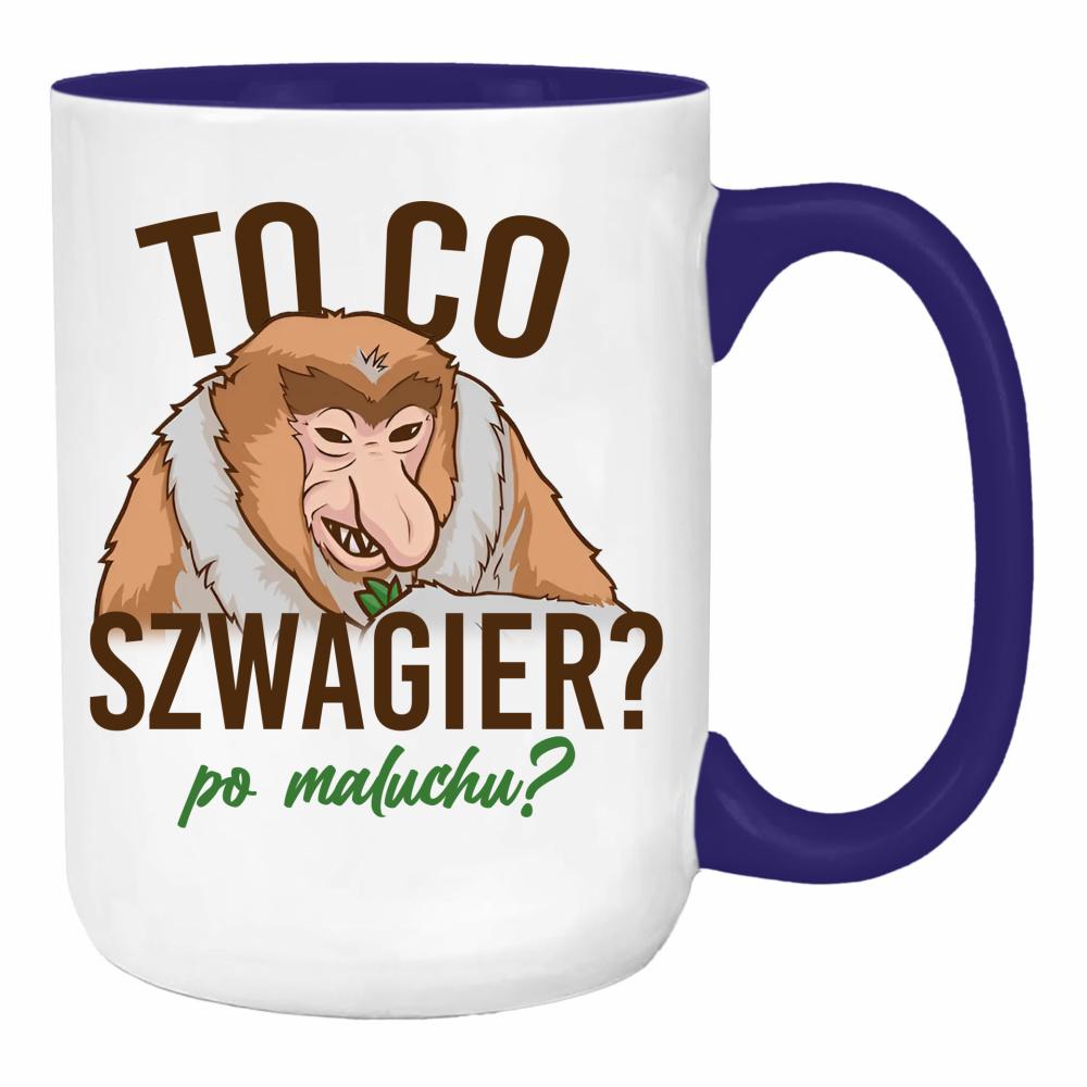 To co, szwagier? Po maluchu? duży kubek ucho kolor kolor navy