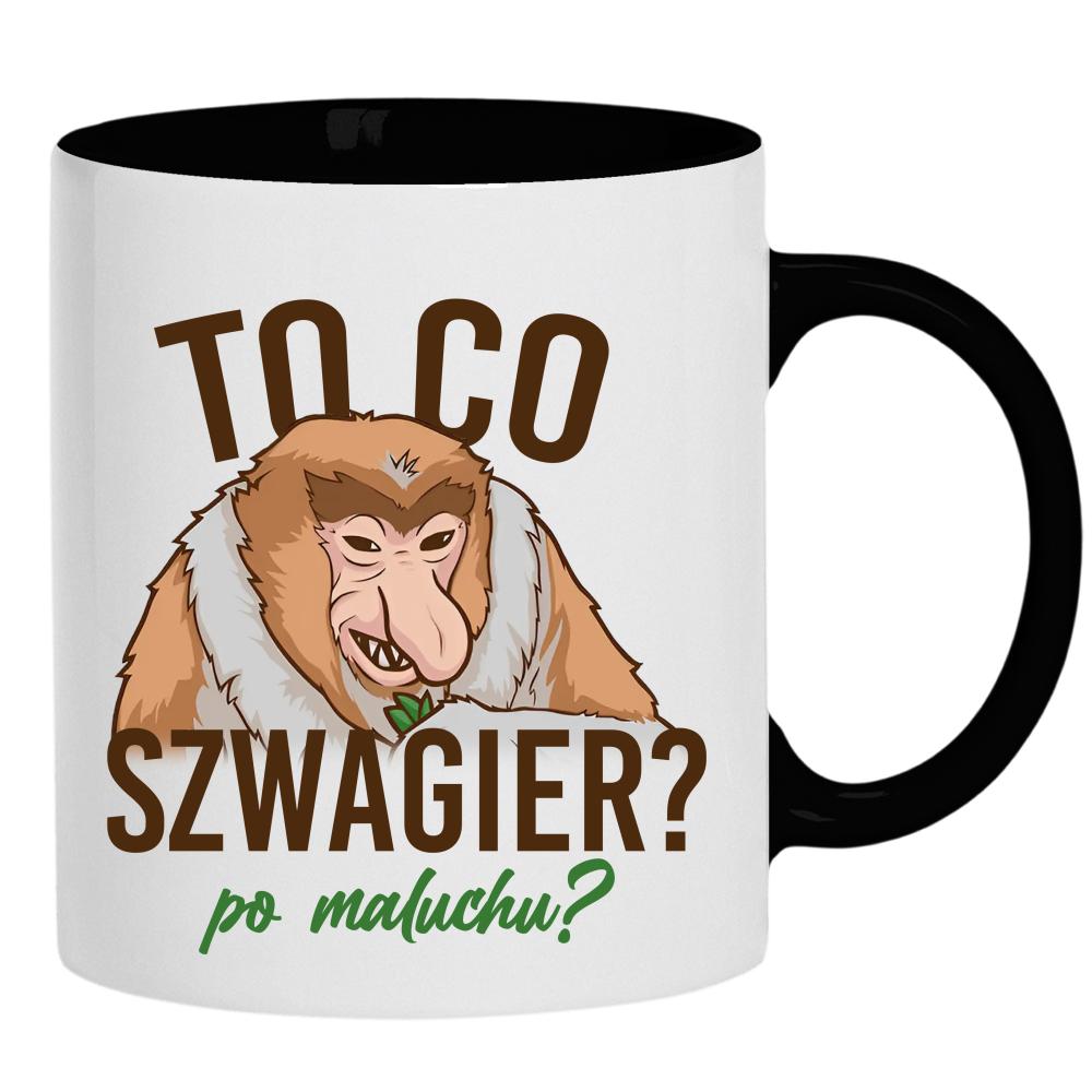 To co, szwagier? Po maluchu? kubek ucho kolor kolor czarnyy