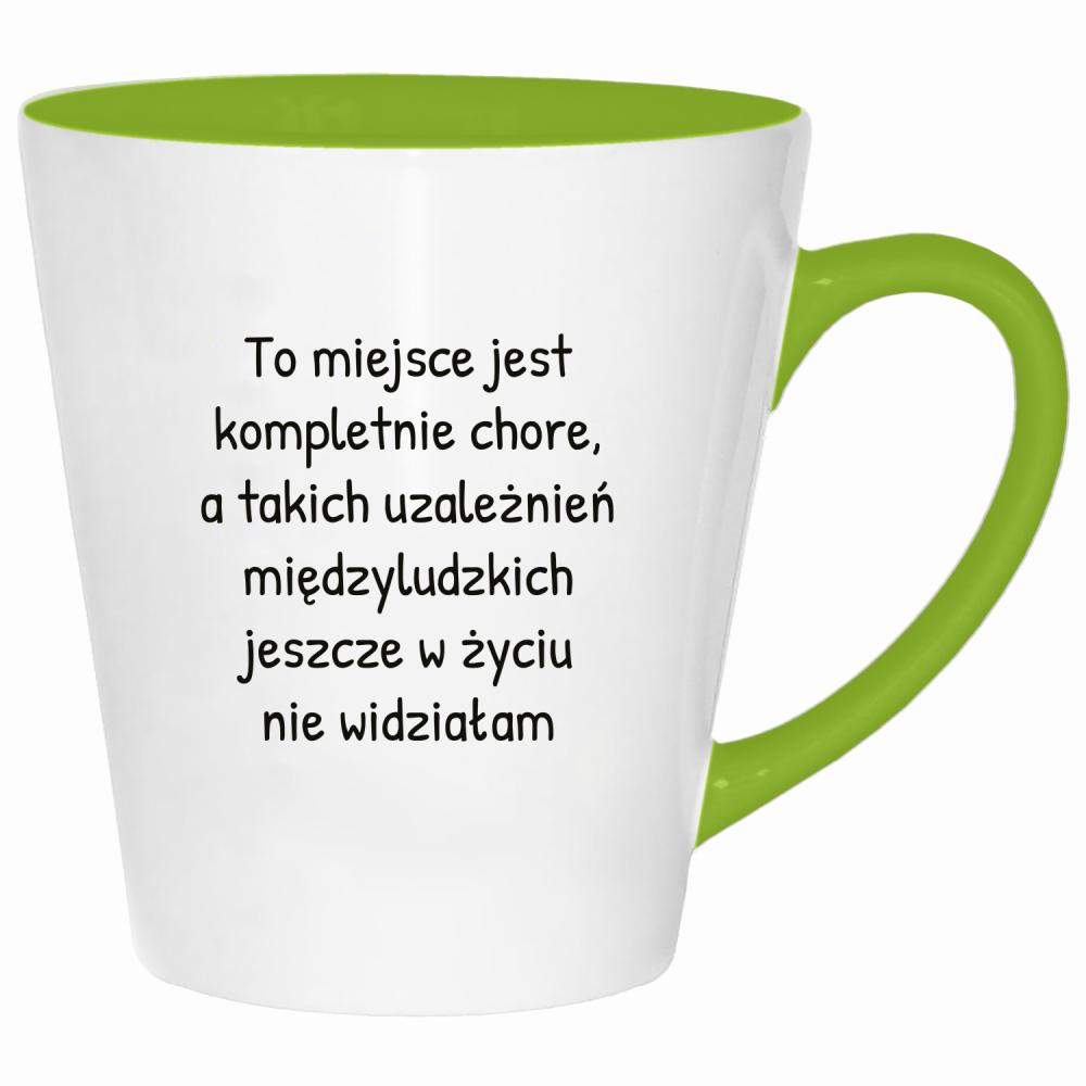 To miejsce jest kompletnie chore kubek latte kolor limonka