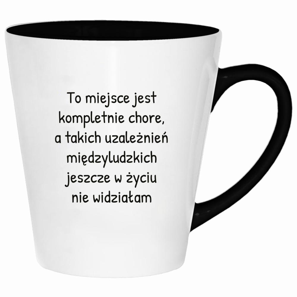 To miejsce jest kompletnie chore kubek latte kolor miętowo zielony