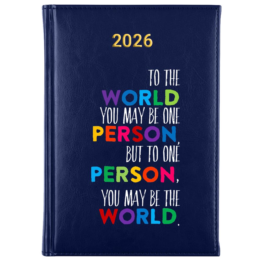 To the world you may be one person kalendarz książkowy a5 2026 kolor granatowy
