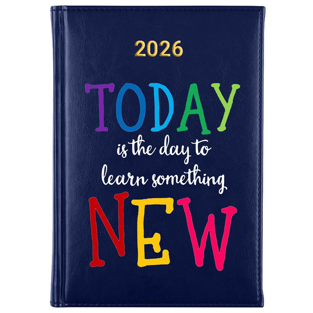 Today is the day to learn kalendarz książkowy a5 2026 kolor granatowy