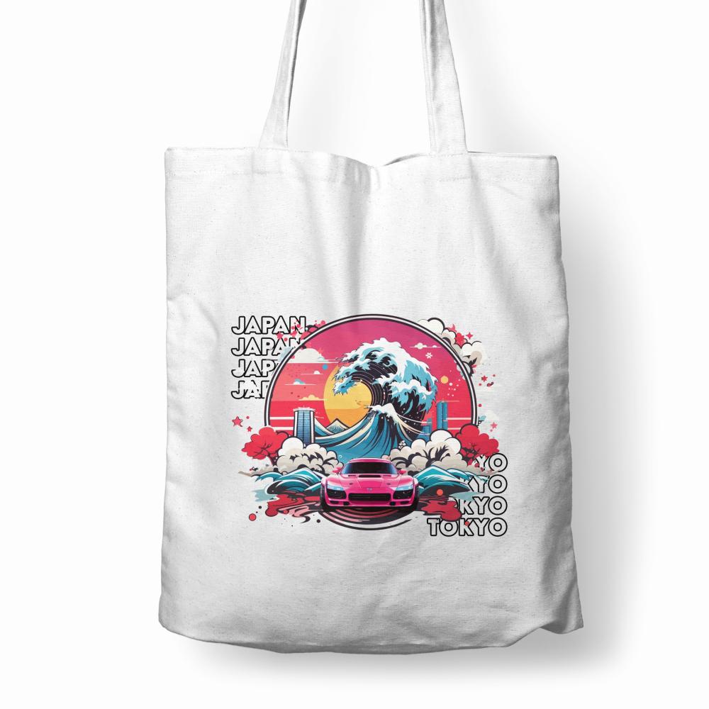 TOKYO TOKYO JAPAN torba bawełniana kolor biały