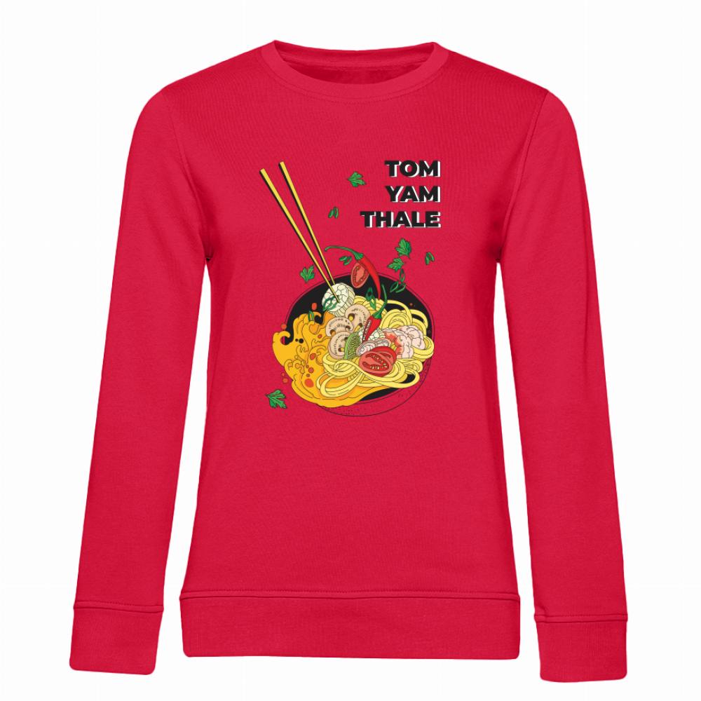 Tom Yam Thale bluza damska bez kaptura kolor czerwony