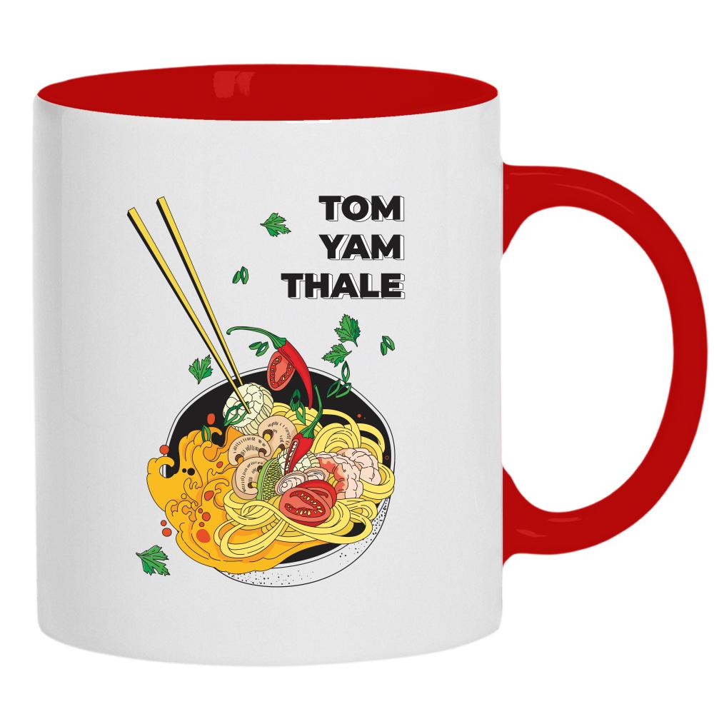 Tom Yam Thale kubek ucho kolor kolor czerwony latte