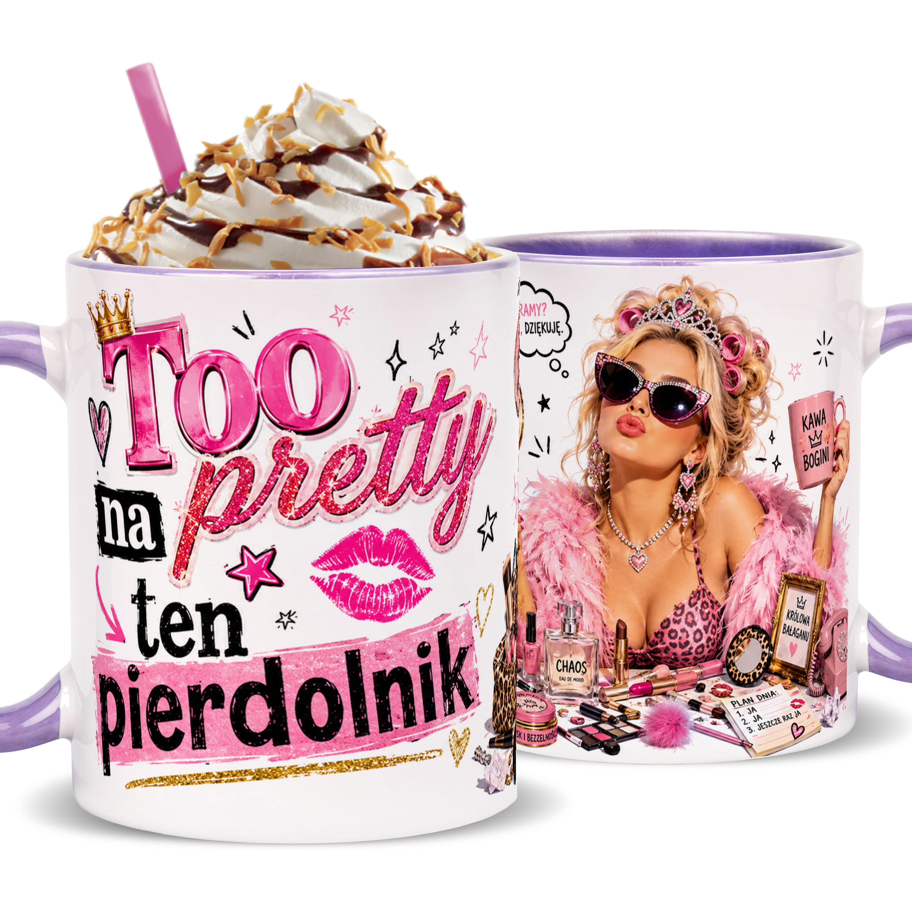 Too pretty na ten pierdolnik kubek ucho kolor kolor jasnofioletowy