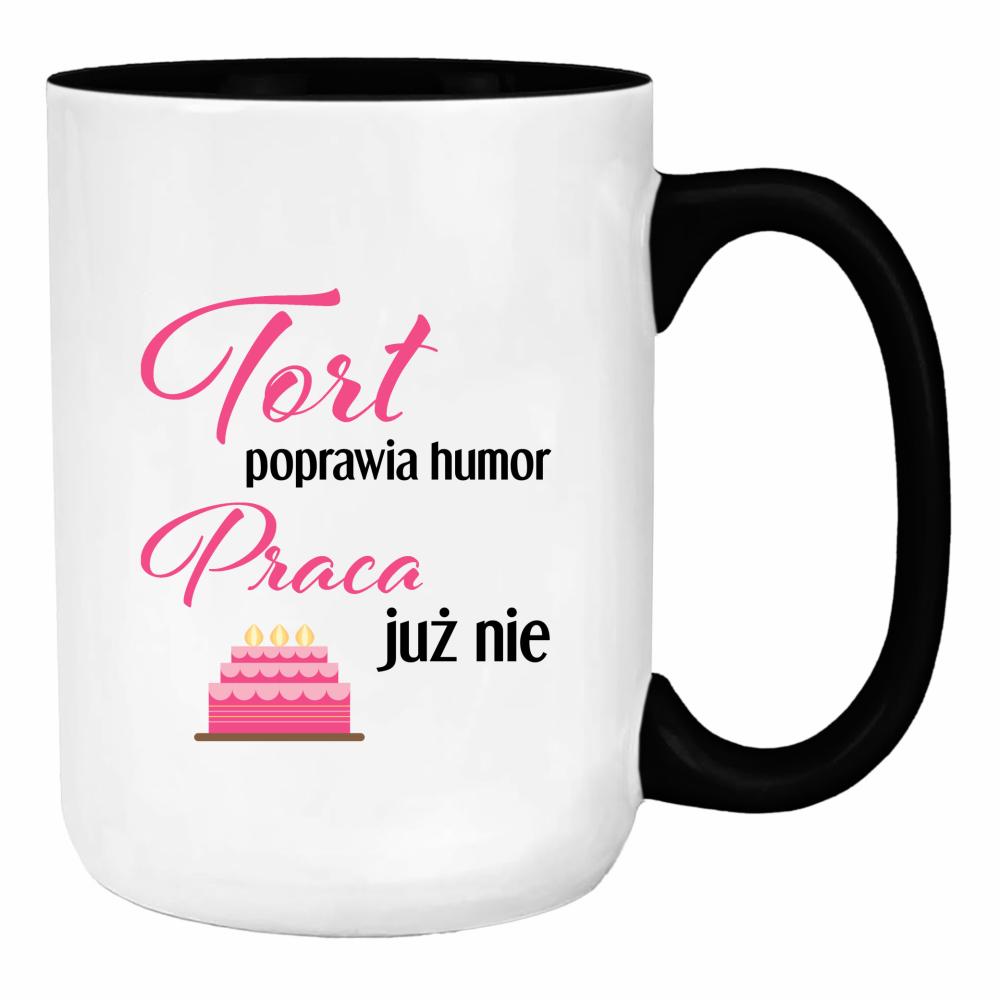 Tort poprawia humor duży kubek ucho kolor kolor turkus