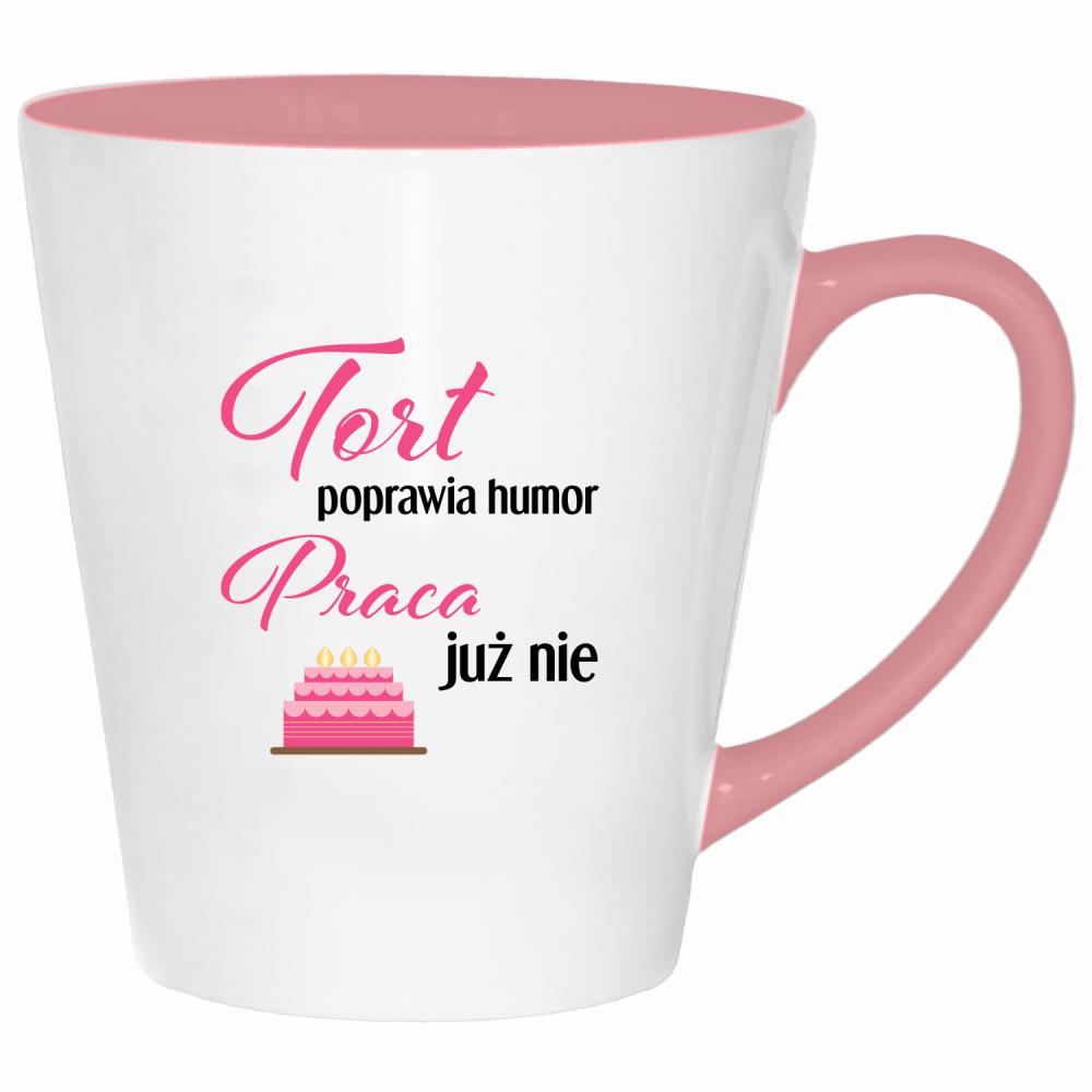 Tort poprawia humor kubek latte kolor pink