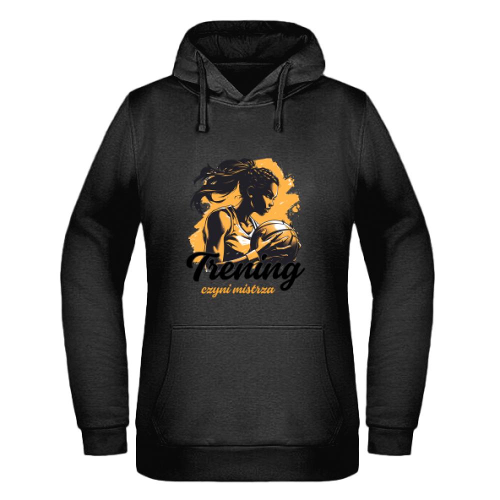 Trening czyni mistrza bluza damska z kapturem kolor pink