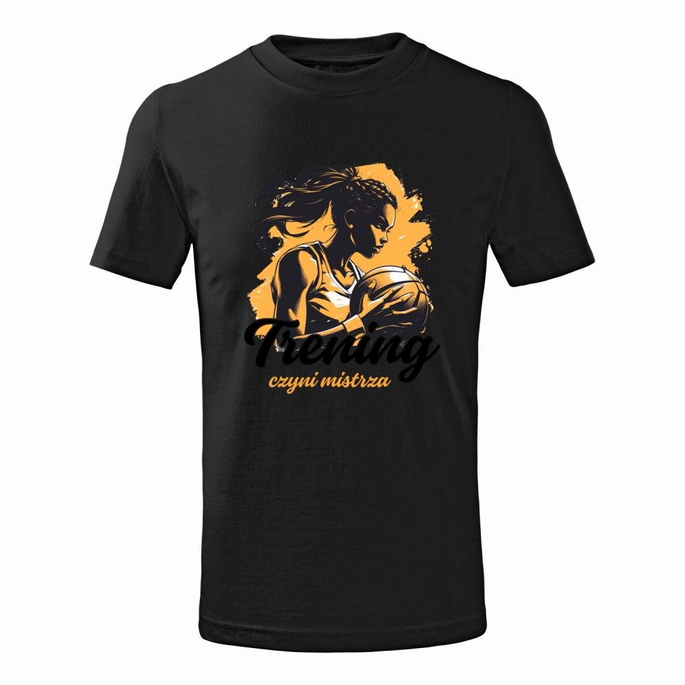 Trening czyni mistrza koszulka junior kolor czarnyy