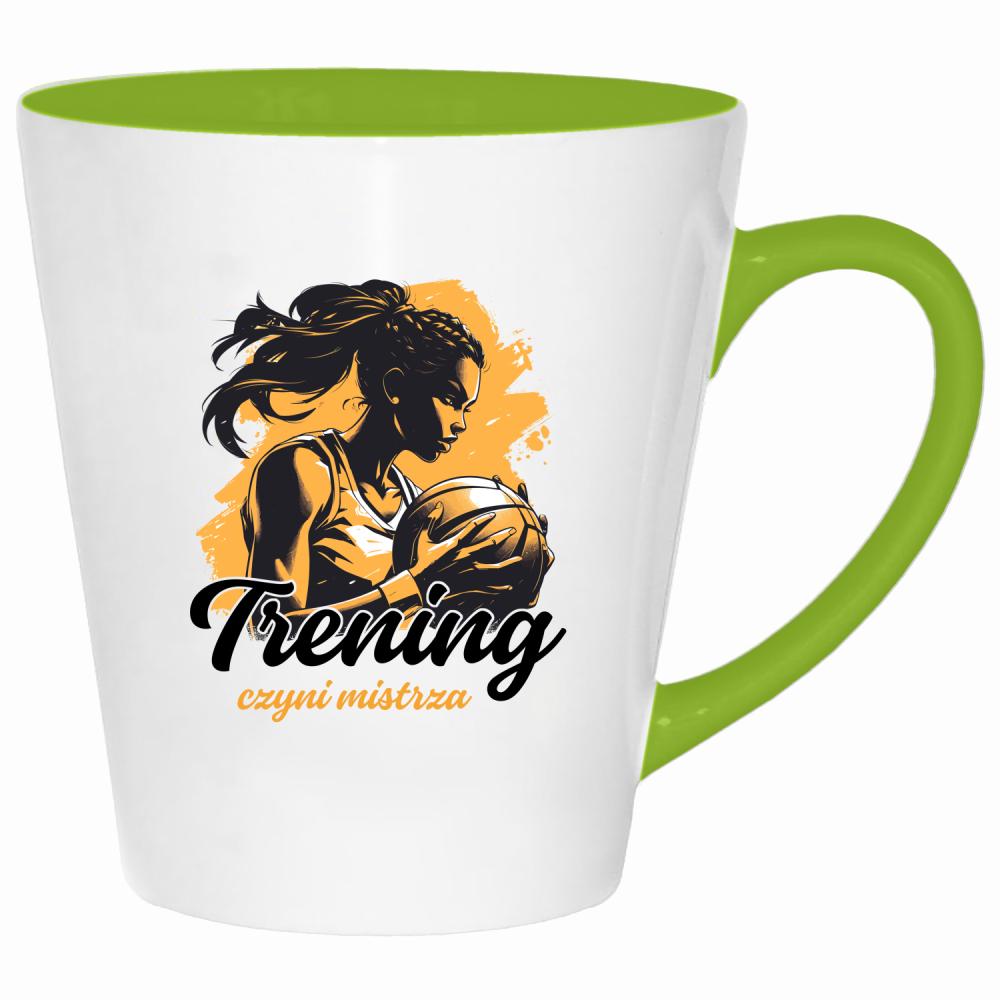 Trening czyni mistrza kubek latte kolor limonka