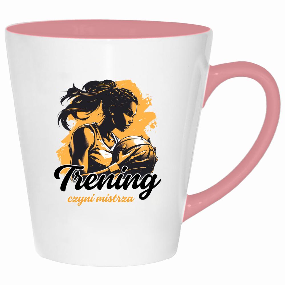 Trening czyni mistrza kubek latte kolor pink