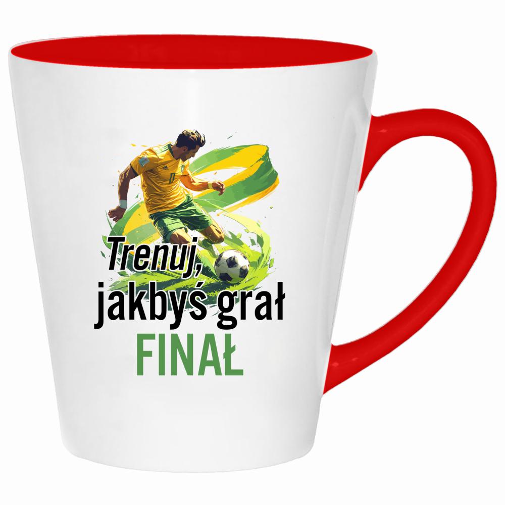 Trenuj, jakbyś grał finał kubek latte kolor czerwony latte