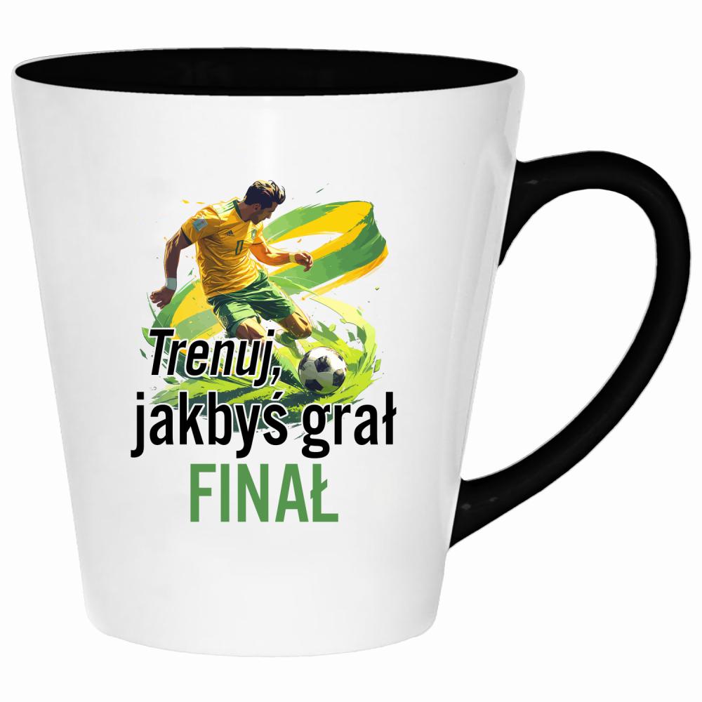 Trenuj, jakbyś grał finał kubek latte kolor czerwony