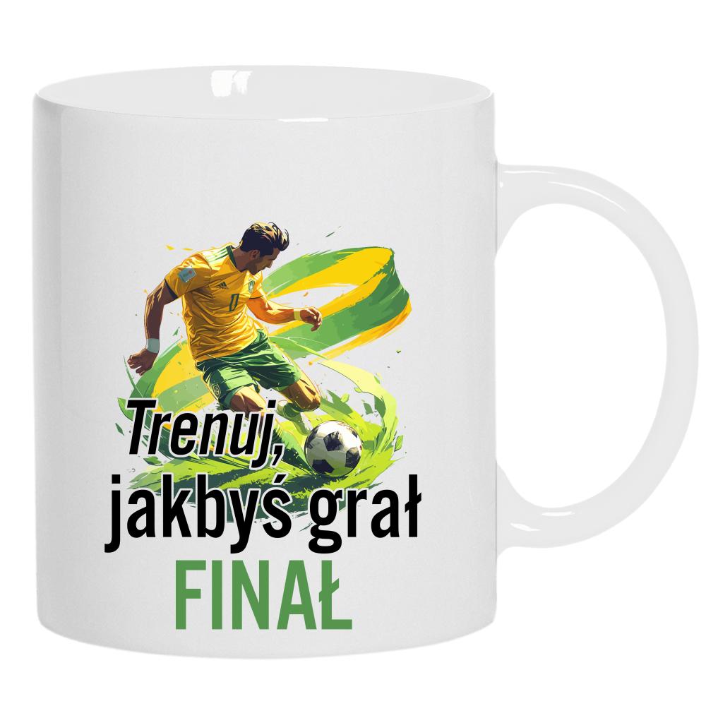 Trenuj, jakbyś grał finał kubek ucho kolor kolor biały