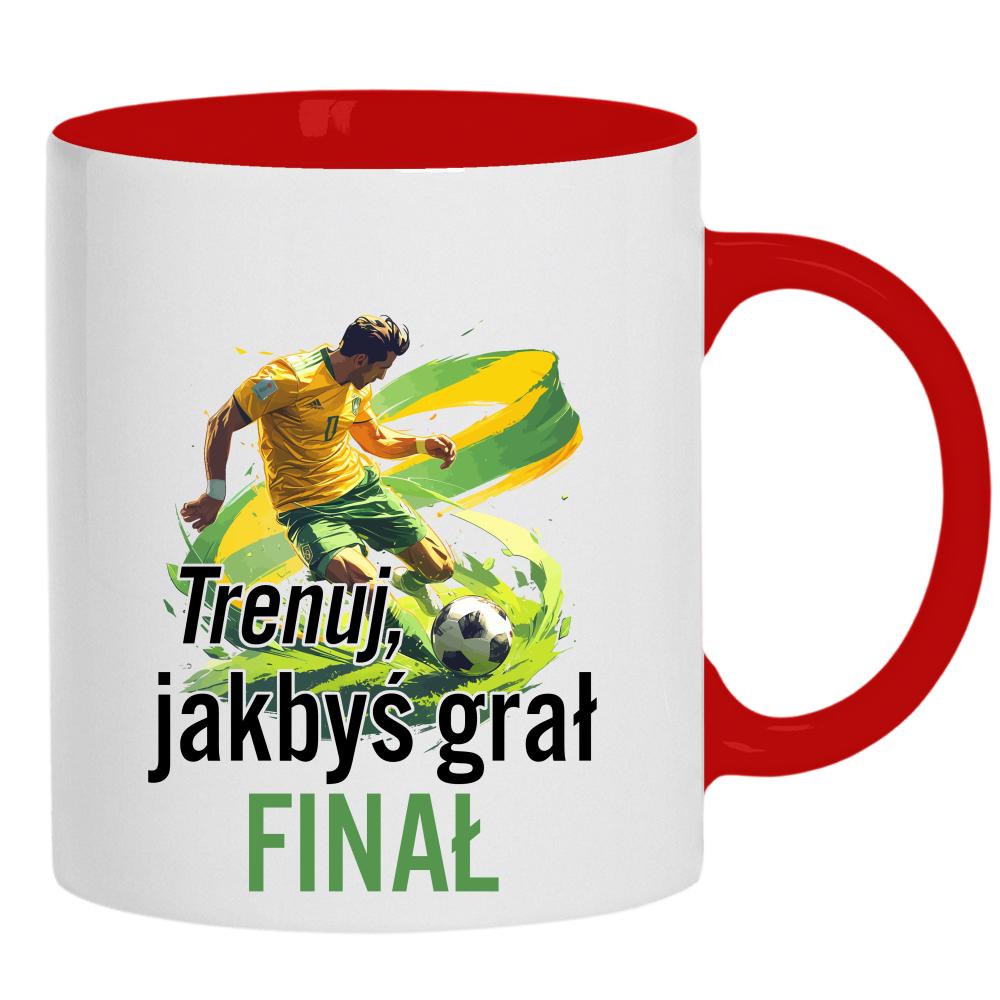 Trenuj, jakbyś grał finał kubek ucho kolor kolor czerwony latte