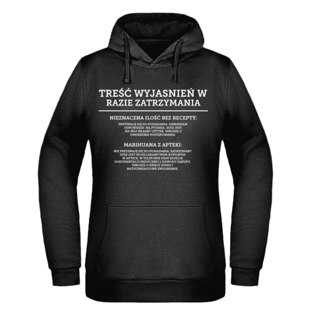 TREŚĆ WYJAŚNIEŃ W RAZIE ZATRZYMANIA bluza damska z kapturem