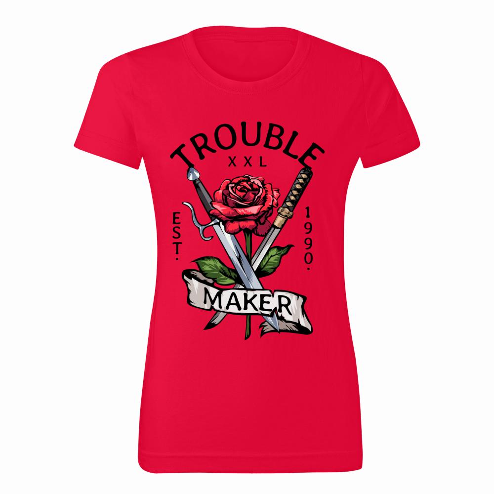 Trouble Maker koszulka damska kolor czerwony