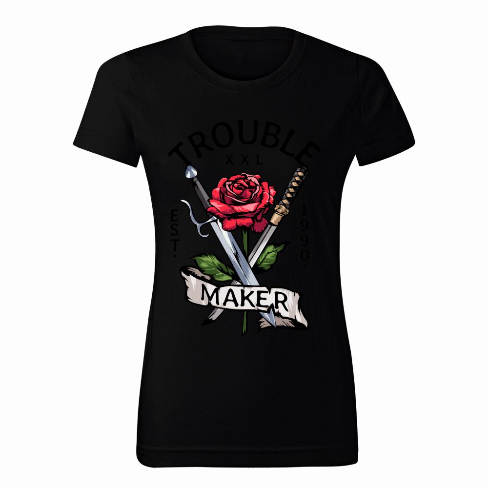 Trouble Maker koszulka damska kolor pink
